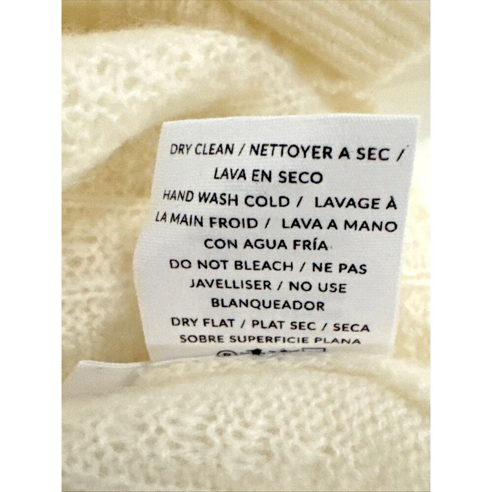 Naadam Super Luxe Cashmere Sweater L Cream V Neck NWT $358 Luxury Knit